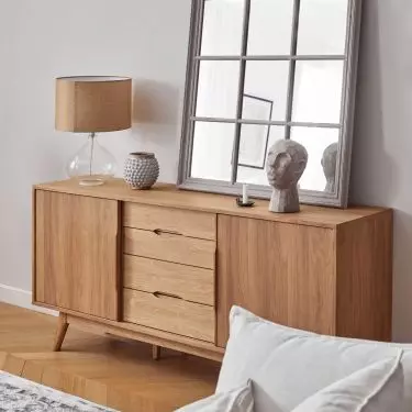 A large mirror will be an interesting addition to the subdued styling 