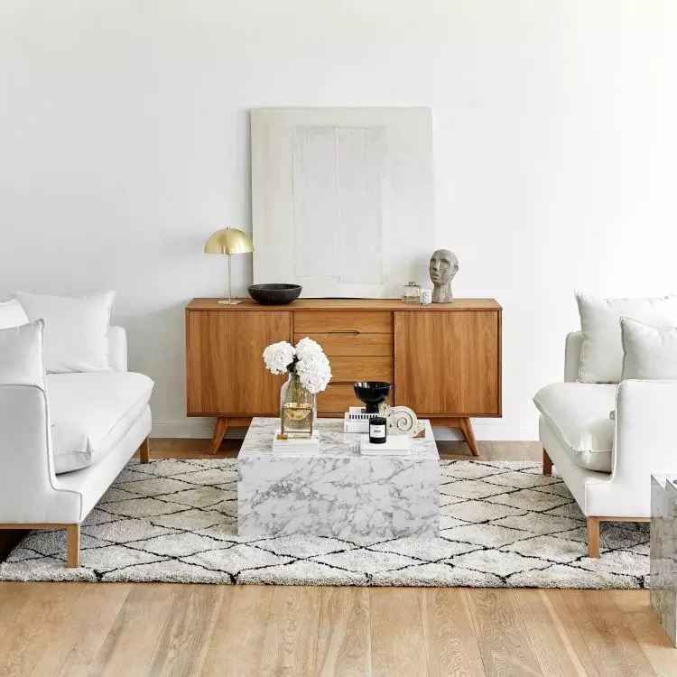 A properly decorated dresser can become the centerpiece of the living room 