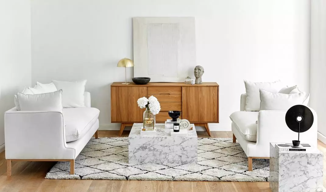 A properly decorated dresser can become the centerpiece of the living room 