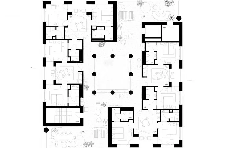 Second floor plan of the Rest House
