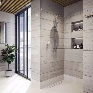 Linear drain under tiles