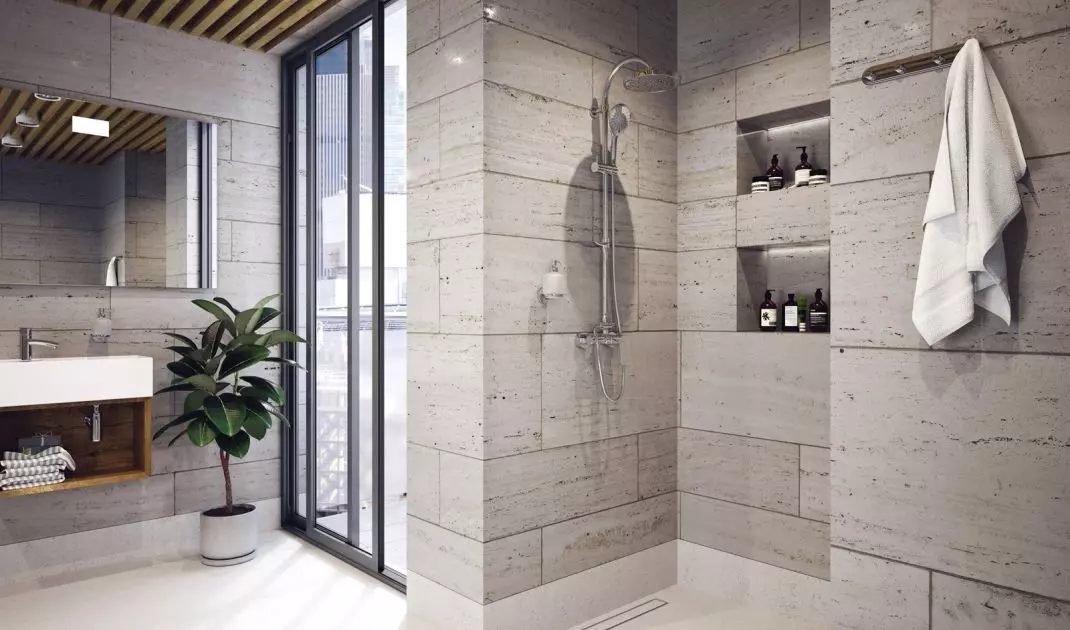 Linear drain under tiles