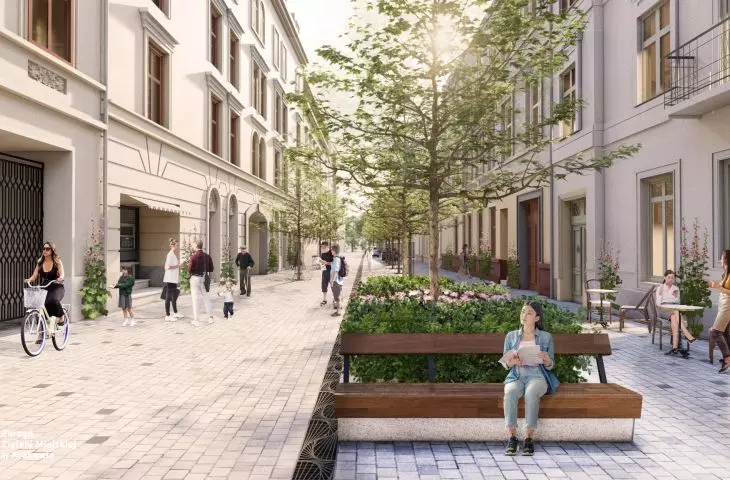 Visualizations of changes on Krupnicza Street in Krakow
