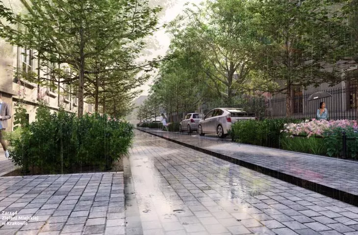 Visualizations of changes on Krupnicza Street in Krakow