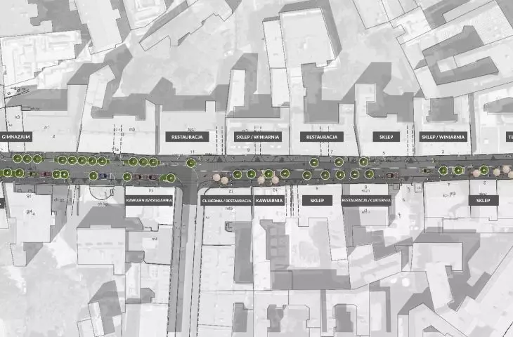 Visualizations of changes on Krupnicza Street in Krakow
