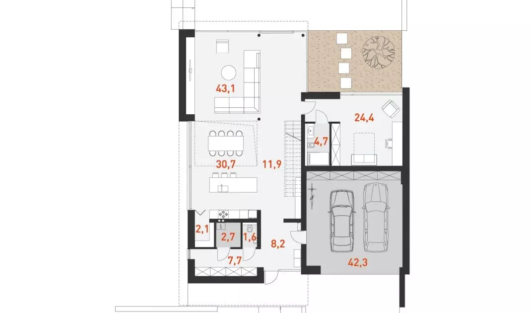 Author's 1 - floor plan