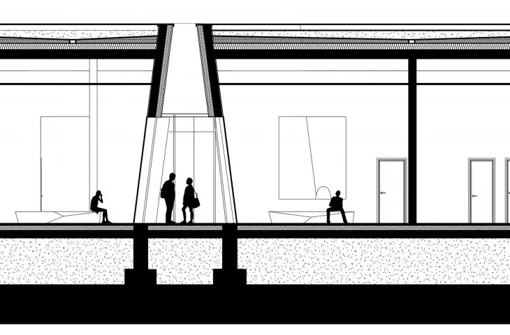 Volcano Visitors Centre project, cross section