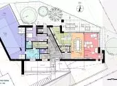 Design of a villa with a swimming pool in the block