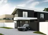 Design of a villa with a swimming pool in the block