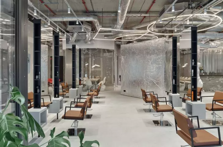 sixteen hairdressing stations and a separate barber area are planned in the salon