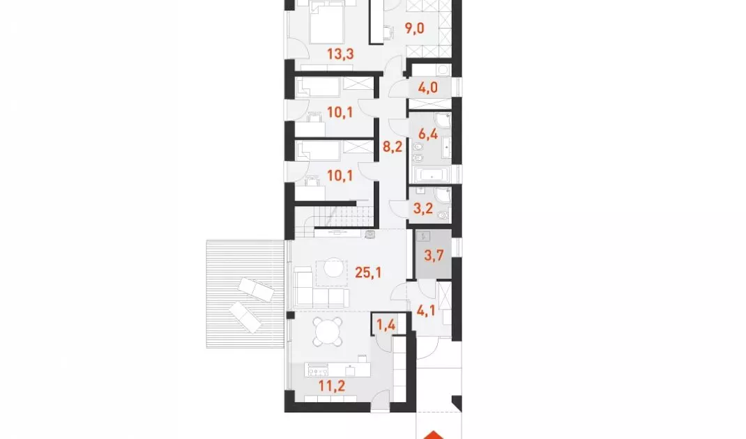 Economical 2B - first floor plan