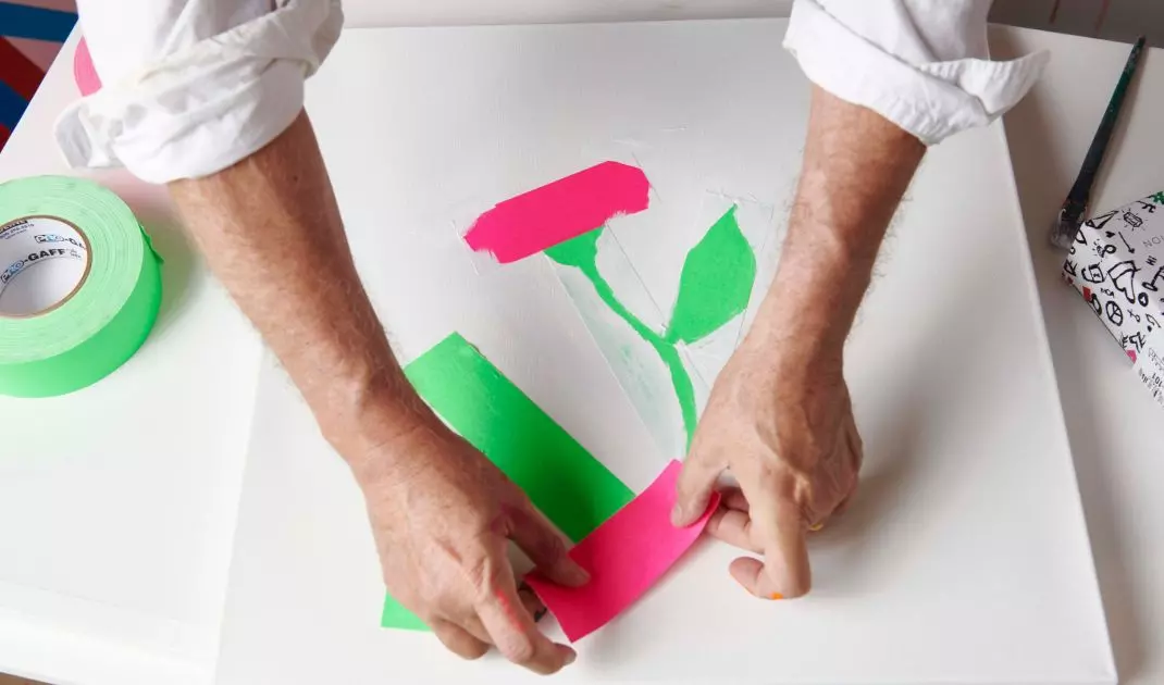 The collection was made of paint and tape