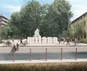 New landmark in front of the park entrance