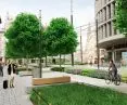 Visualization of the changes on 27 Grudnia Street near Okrąglak in Poznań.
