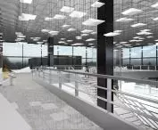 Mezzanine floor in the main building, view of the waiting room lobby 