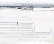Modernization project of Tarnów-Mościce railway station, cross-section A-A and projection of level 0