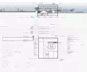 Projekt modernizacji dworca Tarnów-Mościce, przekrój D-D, rzut poziomu -1