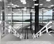 View from the mezzanine staircase