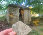 Devastated cemetery chapel in Miedzianka