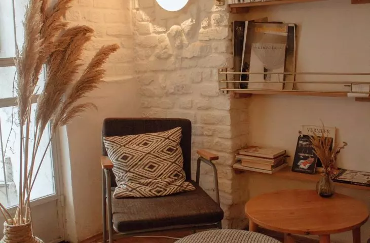 Whitewashed wall in the interior