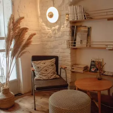 Whitewashed wall in the interior