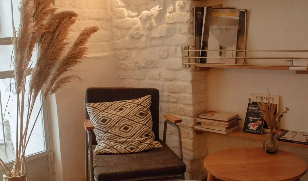 Whitewashed wall in the interior