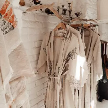 Whitewashed wall in the interior