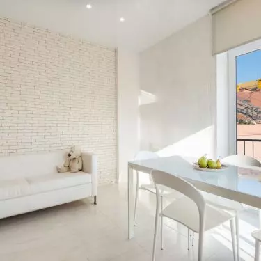 Whitewashed wall in the interior