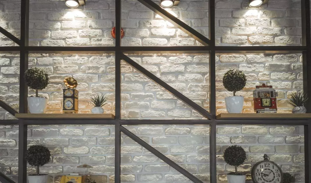 Whitewashed wall in the interior