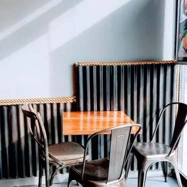 Metal chairs in the interior