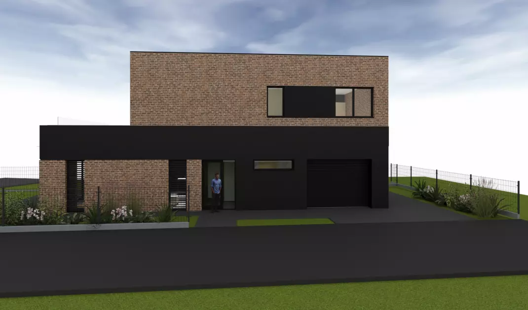 House in the border of the plot