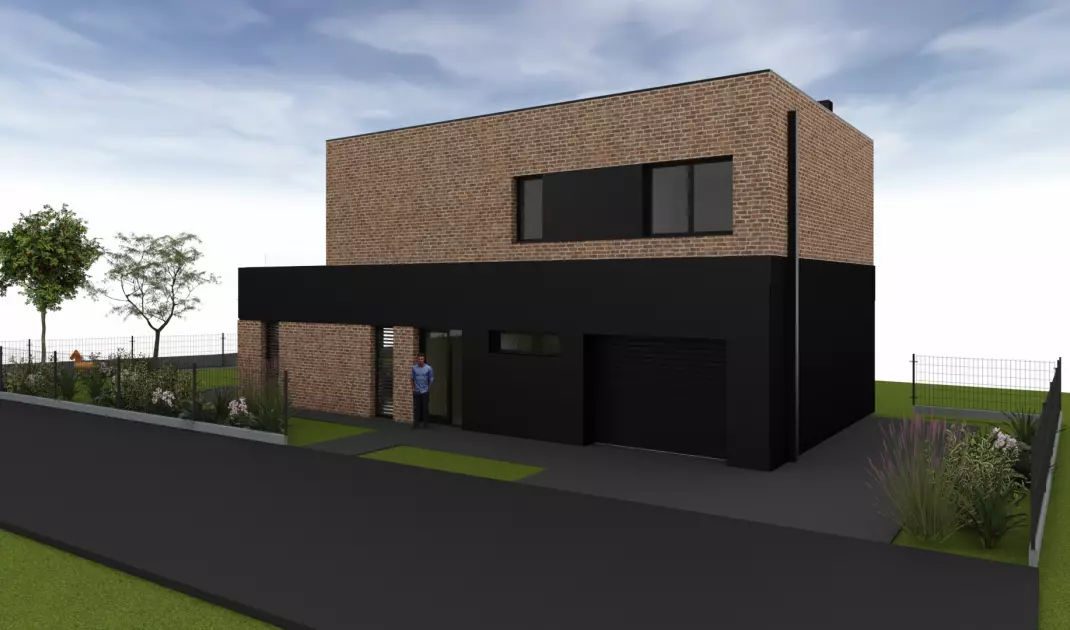 House in the border of the plot