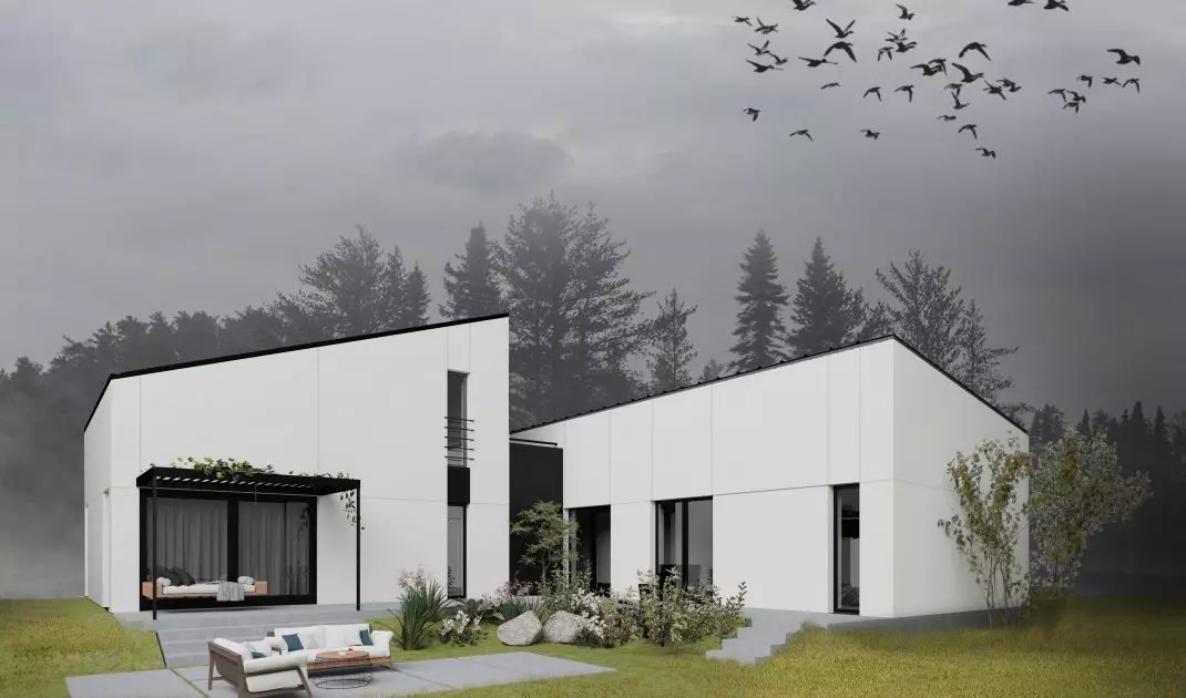 Design of a house with a forest in Mikolow