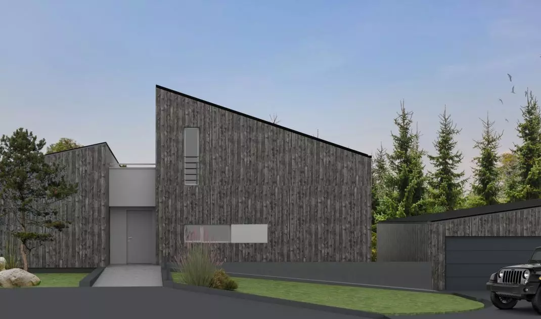 Projekt domu z lasem w Mikołowie