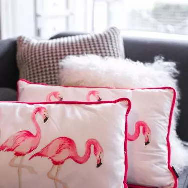 Flamingos are a great motif to use in a Barbiecore style interior