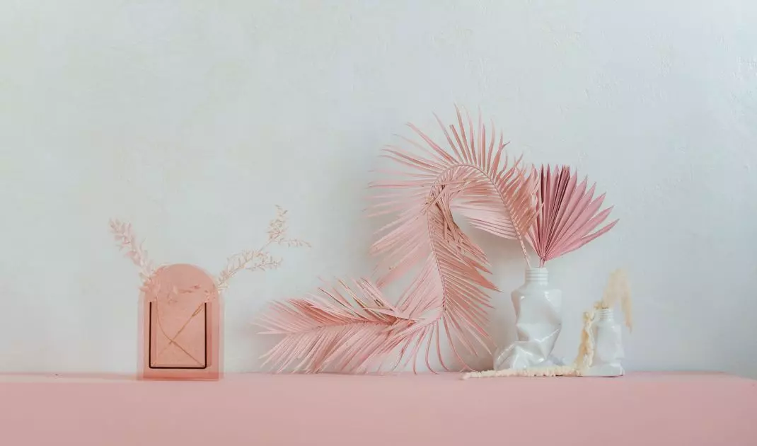 If you don't want to put all your styling in shades of pink, opt for a few pink accents 