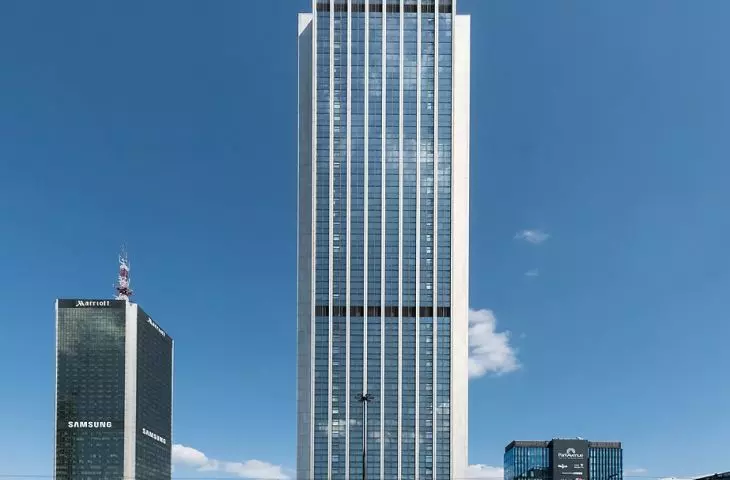 A view of the skyscraper complex