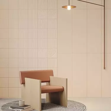 With calm colors, you can play with the texture of the tiles