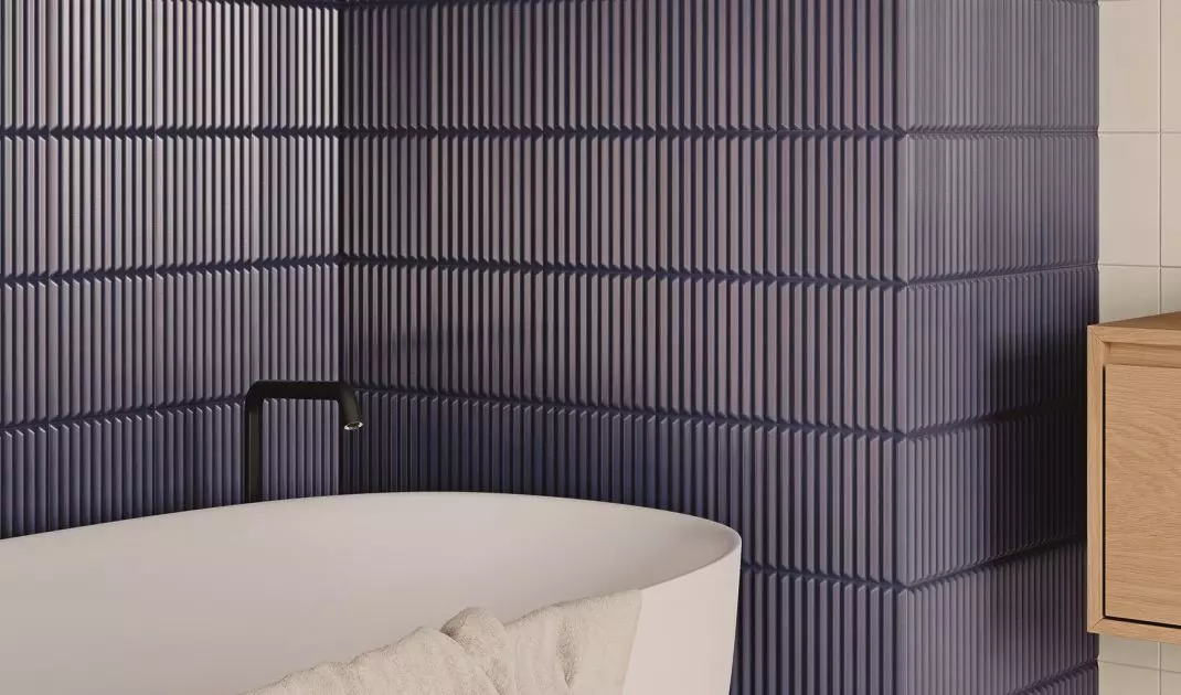 Structural tiles in the bath area 