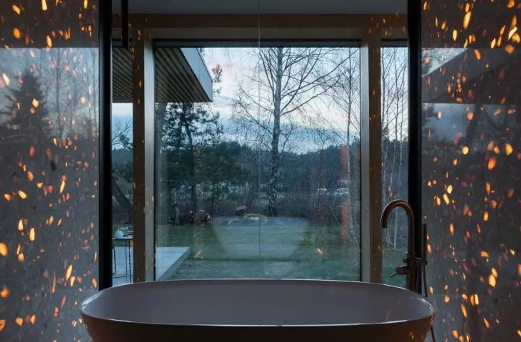Bathroom lights up at night