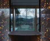 Bathroom lights up at night