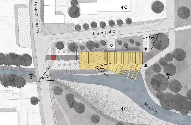site plan for the plaza and pavilion