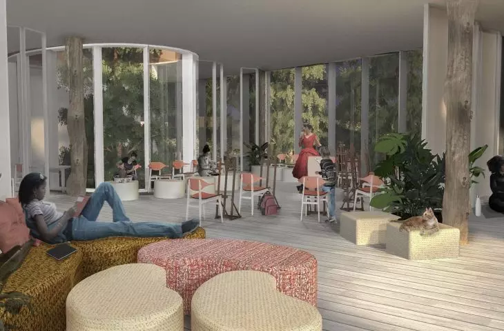 The interior of the common space
