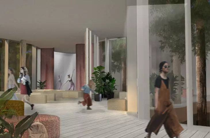 The building also includes a theater room