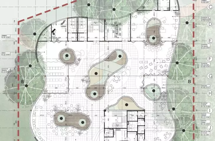 Youth Center project, 1st floor plan