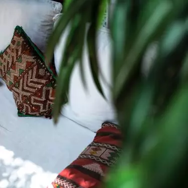 Colorful pillows are an easy way to bring an oriental touch to your interior