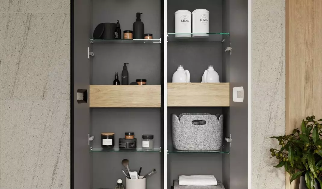 Double cabinet will hold all the things you need 