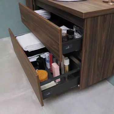 Capacious drawers will hold all the items you need