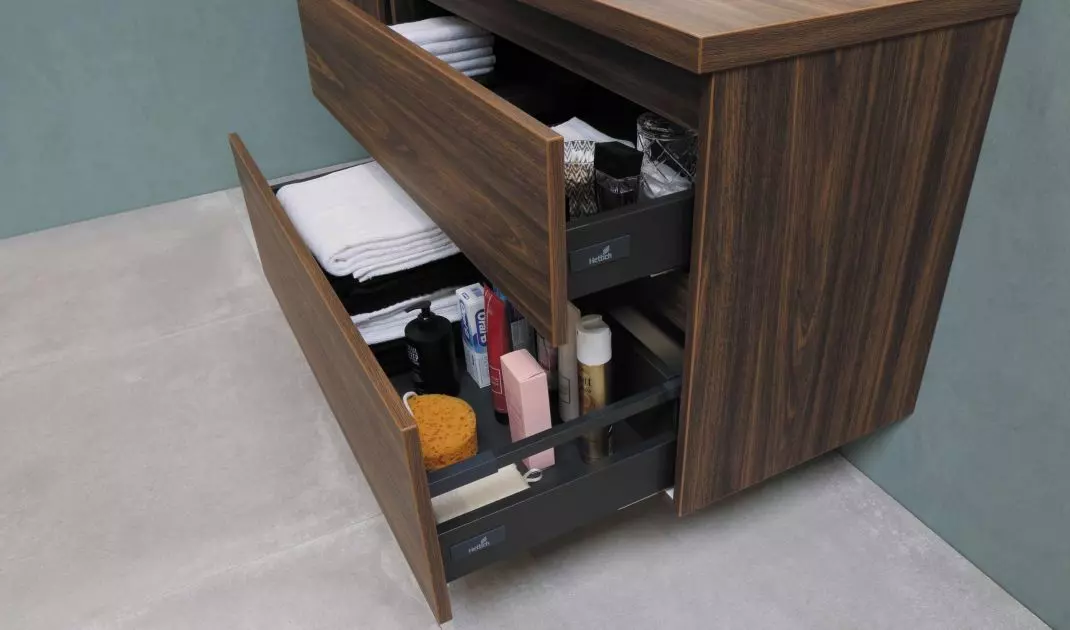 Capacious drawers will hold all the items you need