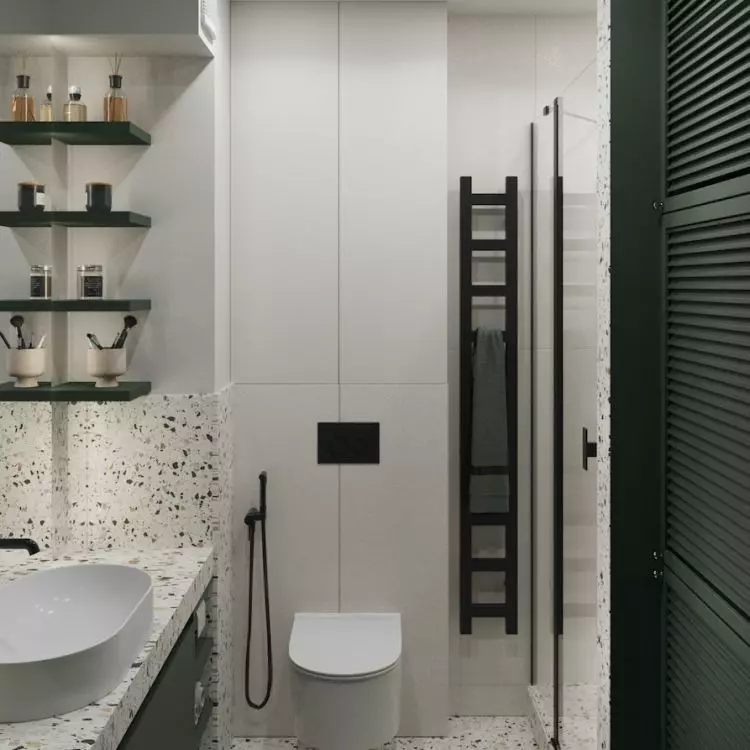 Bottle green toilet